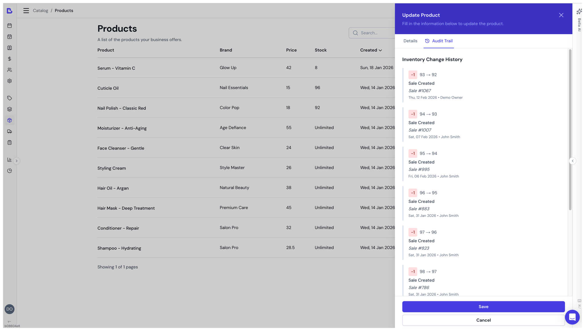 Products & Inventory