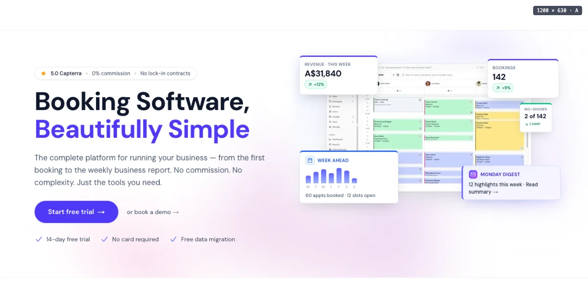 Features — Scheduling, Payments, AI & More | Bella Booking Australia